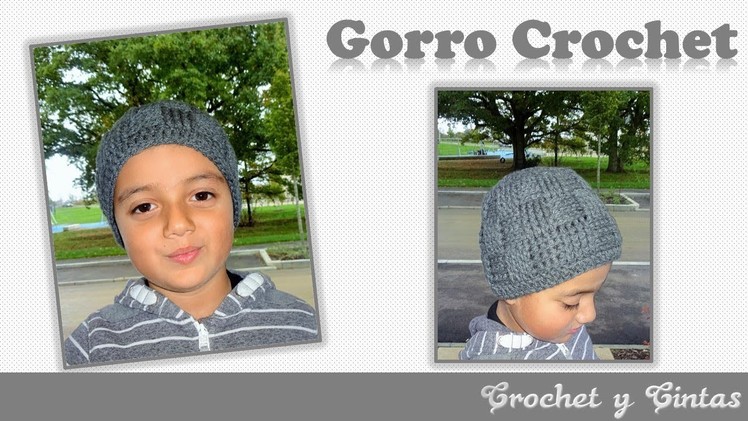 Gorro con punto cesta a crochet (ganchillo)