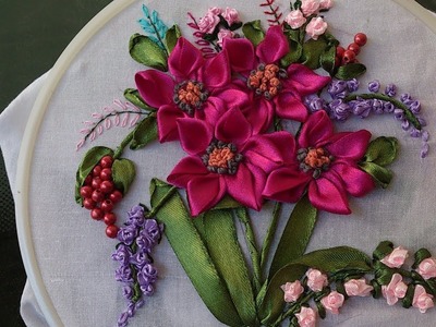 Hand embroidery Designs- Ribbon embroidery stitches for beginners.