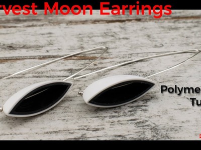 Harvest moon  earrings - Polymer Clay tutorial - Full Process