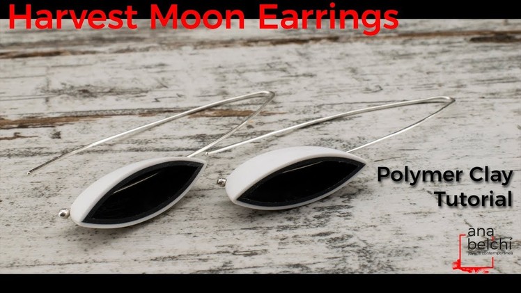 Harvest moon  earrings - Polymer Clay tutorial - Full Process