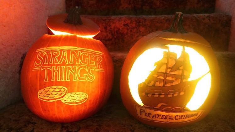 How To Carve A Pumpkin! Cool Carving Techniques! Stranger Things - Pirate Ship
