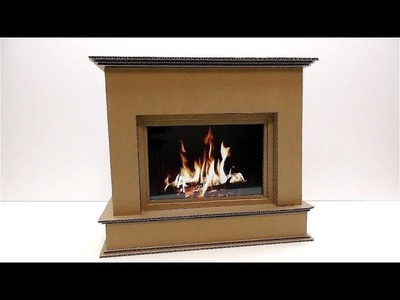 How to make a fireplace out of cardboard Decorative fireplace out of cardboard