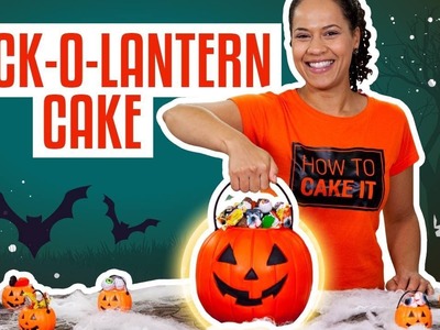 How To Make A JACK-O-LANTERN Halloween Candy Pail Out Of CAKE  | Yolanda Gampp | How To Cake It