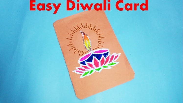 How to make Super Easy Diwali Card for Kids || Diwali Card #1