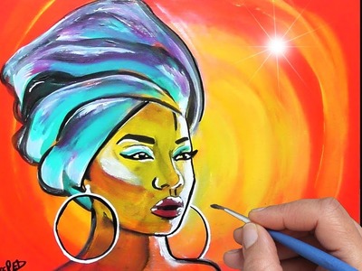 How to paint AFRICAN Woman. AFRICA MASAI PORTRAIT Painting Tutorial Step by Step