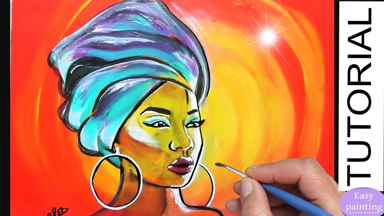 How to paint AFRICAN Woman. AFRICA MASAI PORTRAIT Painting Tutorial Step by Step