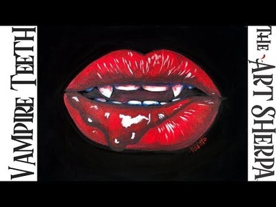 How to paint with Acrylic Realistic Vampire's Kiss with teeth