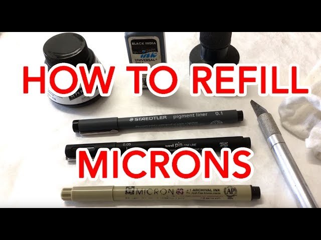 How to refill Microns easily.  Micron Life Hack Use your own quality inks and save money!
