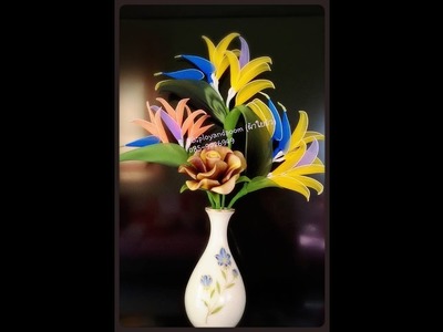 How to stocking. nylon flower (bird of paradise ) by ployandpoom (ผ้าใยบัว)