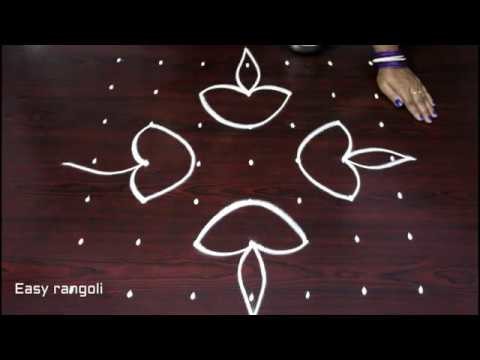 Latest diwali muggulu designs for beginners *rangoli art designs for diwali * simple kolam with dots