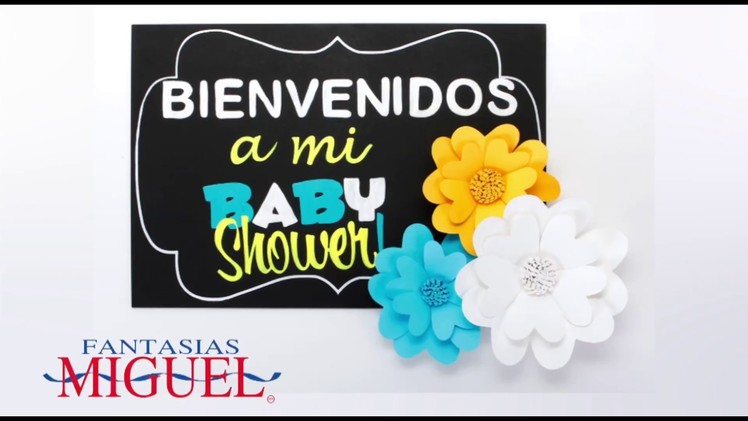 Letrero Con Flores De Papel Baby Shower