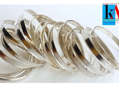 Making of Designer Steel Silk Thread Bangles . 6 colors stone bangles at Home