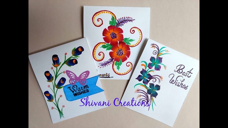 One Stroke Painting Cards using Three Techniques. How to Paint flowers