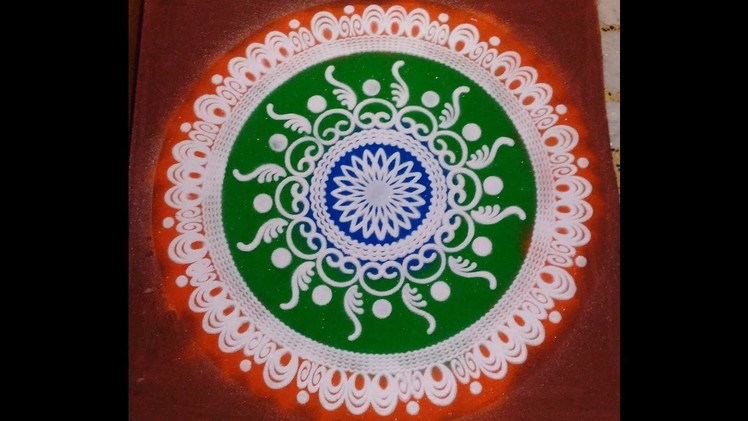Rangoli design using stencil on Diwali 2016