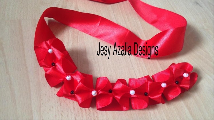 Ribbon art Ribbon lace Beaded ribbon manipulation no 6 Jesy Azalia Designs