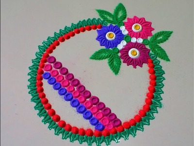 Ring type rangoli flower design. rangoli design by DEEPIKA PANT