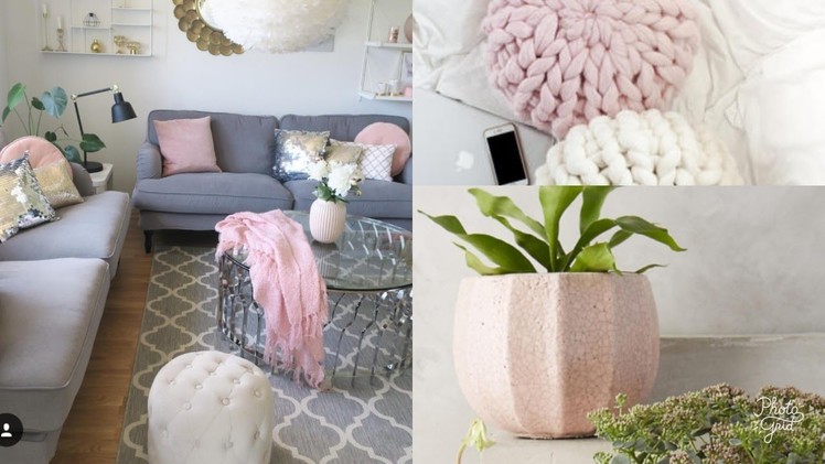 SHOP WITH ME: ROOM RECREATION | ONLINE HOME DECOR | IDEAS FOR A PINK & GREY LIVING ROOM | INSPO