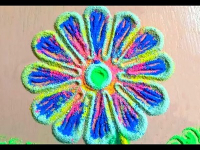 Simple & small Beautiful Flower rangoli designs