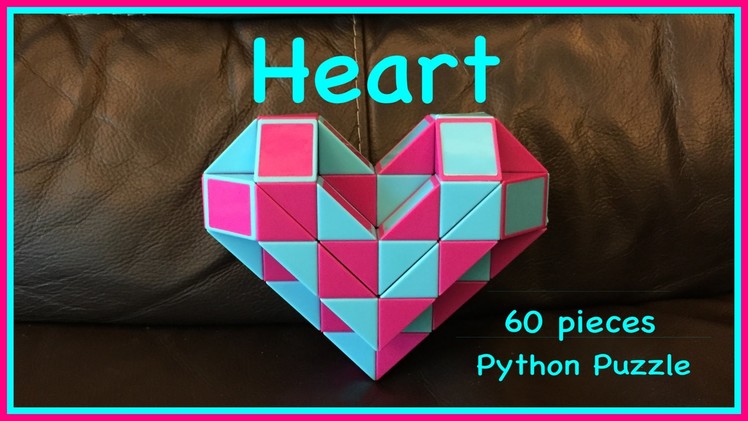 Smiggle Python Puzzle or Magic Ruler Twisty Snake Puzzle 60:How to Make a 3D Heart Shape