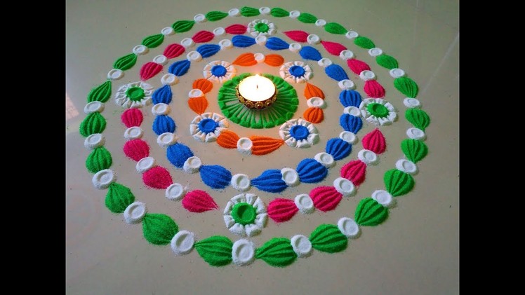 Very easy Diwali rangoli design
