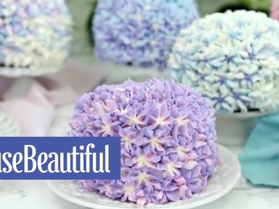 You Need To See The Trick To Creating This Stunning Hydrangea Cake! | House Beautiful