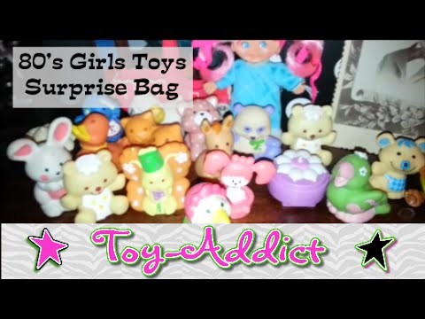80's Girls Vintage Toys Surprise Bag ~ Strawberry Shorcake, Sweet Secrets, Flatsy ~ Toy-Addict