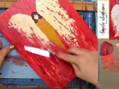 Abstract Angel Palette Knife Tutorial LIVE Acrylic Painting Techniques