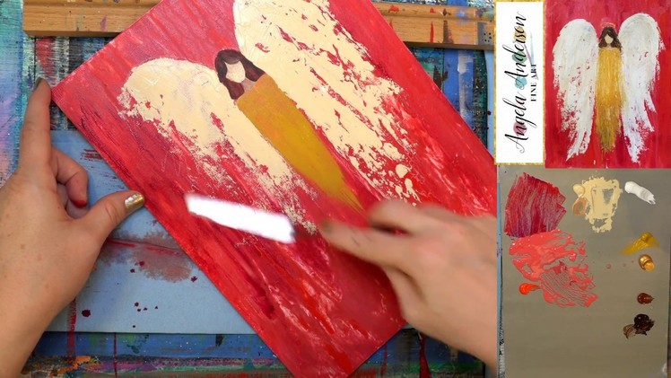 Abstract Angel Palette Knife Tutorial LIVE Acrylic Painting Techniques