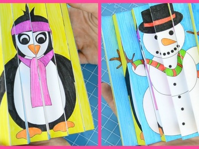 Agamograph Winter Craft for Kids with Printable Template