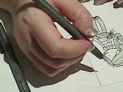 Altering a Stamped image with Copic Multiliner