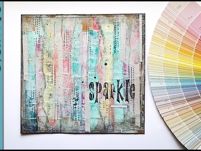 Art Journal Background Technique with Paint Chip Samples + Modeling Paste | Mixed Media Art Journal