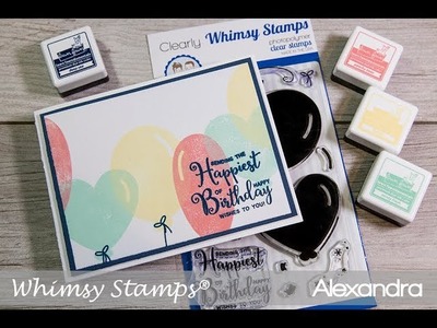 Beginner Stamping on a Budget: Birthday Card with Whimsy Stamps & Lawn Fawn Ink,