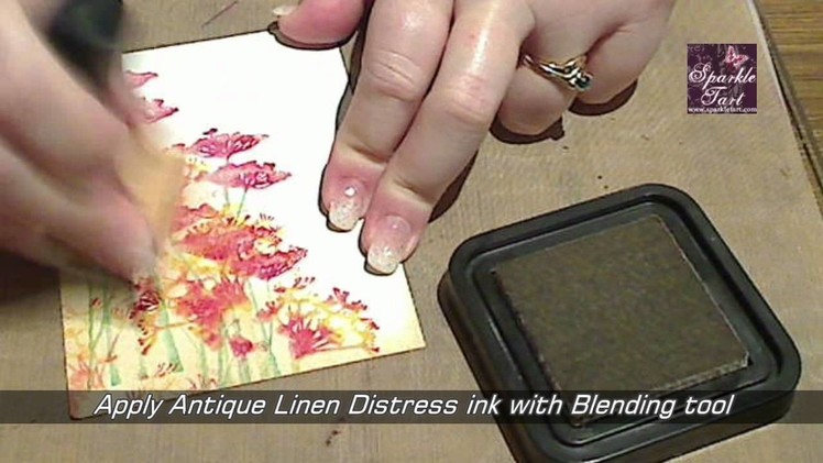 Copic watercolour stamping on Cryogen card