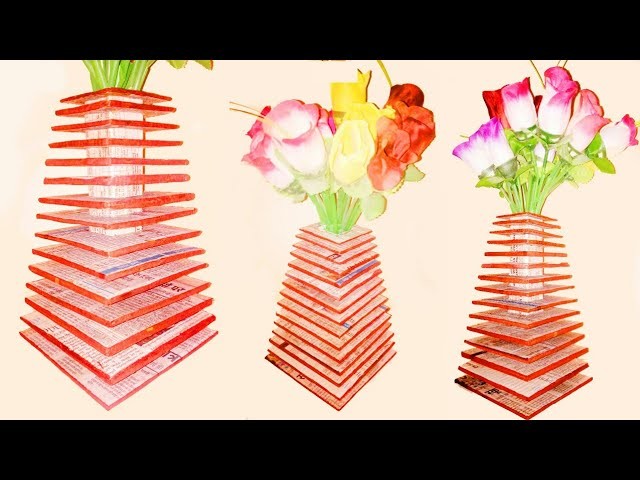 DIY Art and Craft || Room Decore || Showpiece || Flower vase making at home