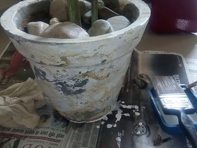DIY - Painting Pots (distemper or exterior emulsion) - 1