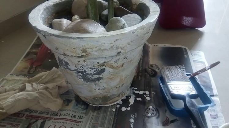 DIY - Painting Pots (distemper or exterior emulsion) - 1