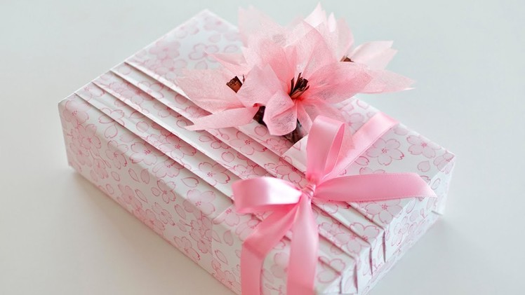 DIY Paper Sakura ???? Gift Wrapping