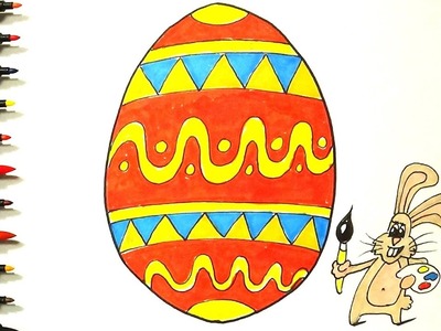 Drawing and Coloring for Kids - Coloring Page Easter Egg - Videos For Kids
