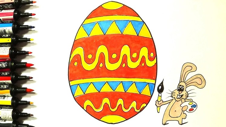 Drawing and Coloring for Kids - Coloring Page Easter Egg - Videos For Kids