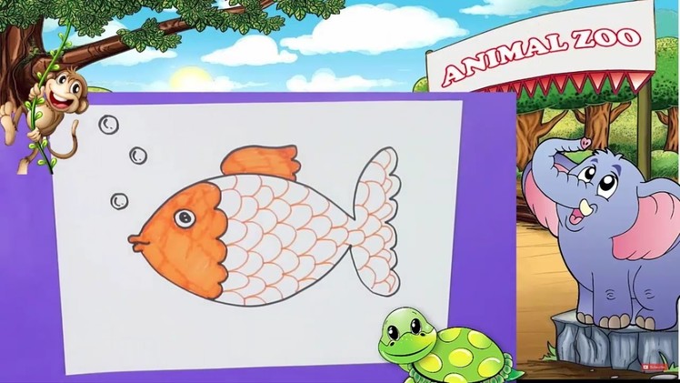 Drawing for kids - How to draw fish