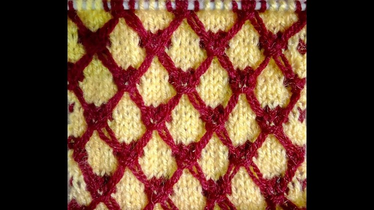 Easy Two Color Knitting Pattern No.50|Hindi