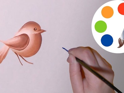 Easy way to paint a simple bird, One Stroke for beginners, irishkalia