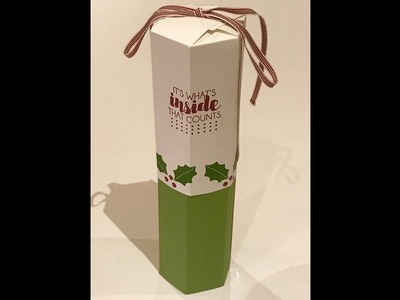 Full Size Wine Bottle Gift Box - Video Tutorial with Trim Your Stockings by Stampin' Up