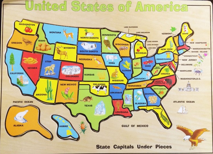 Fun Solving the United States Map Wood Puzzle | Melissa & Doug USA Map Puzzle
