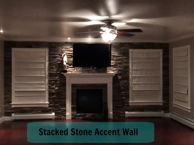 Home Improvement | Living Room | Stacked Stone Accent Wall