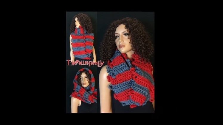 How to Crochet Reversible Striped Infinity Scarf Pattern #144│by ThePatternfamily