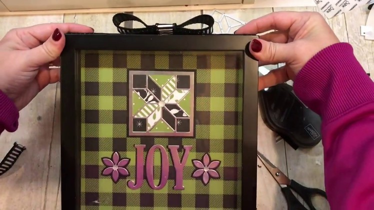 How to make a Holiday Decor Frame with Stampin Up's Quilted Christmas