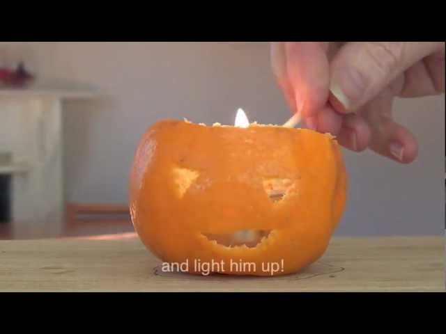 How to make a mandarin jack o' lantern