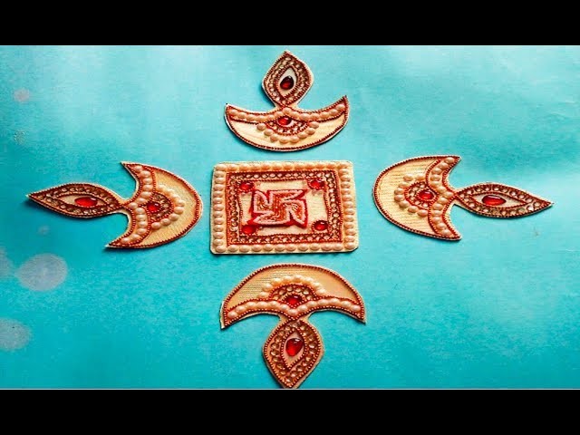 How to make Acrylic Diya Rangoli at Home || Diwali special Home decor