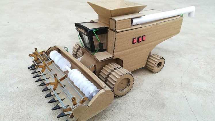 How to make  DIY Harvester from cardboard at home || John Deere Harvester